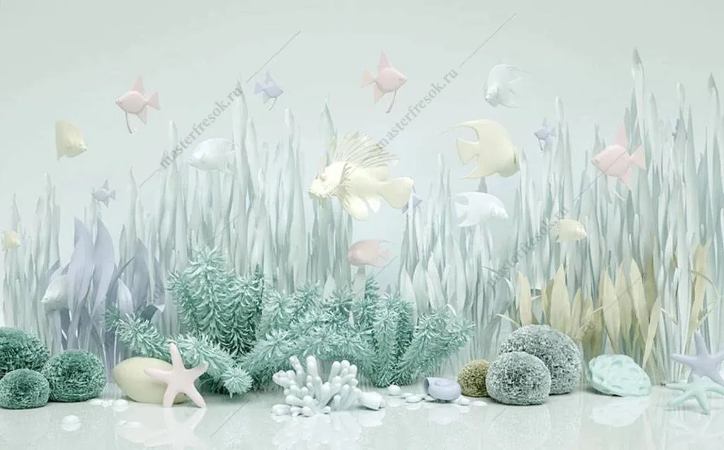 Фотообои в интерьере морское дно  15-955 фото