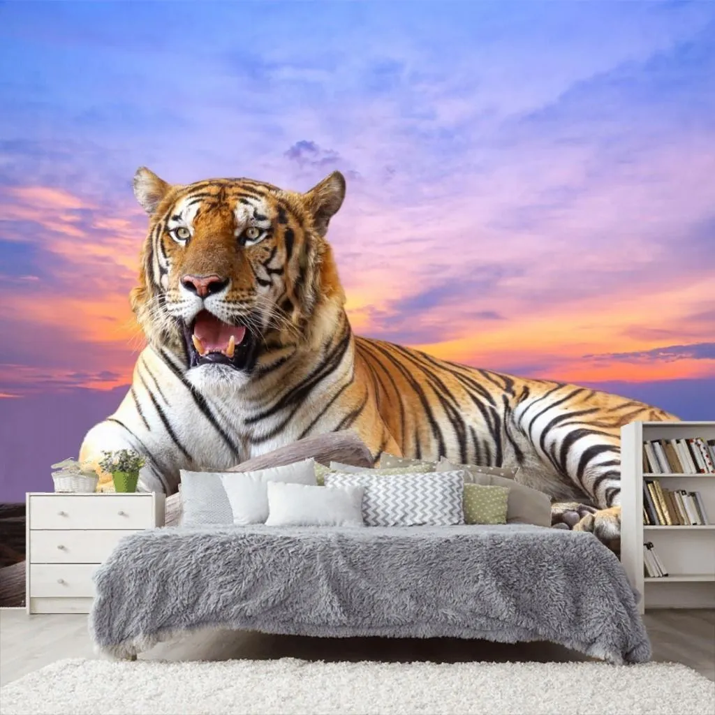 Фотообои Тигр на закате  9-2064