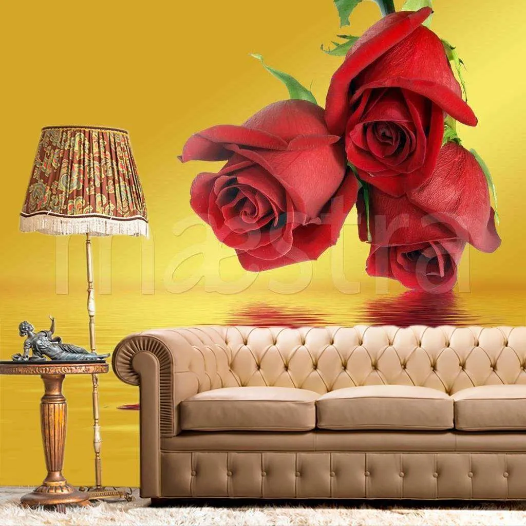 Фотообои Букет красных роз над водой  10-272