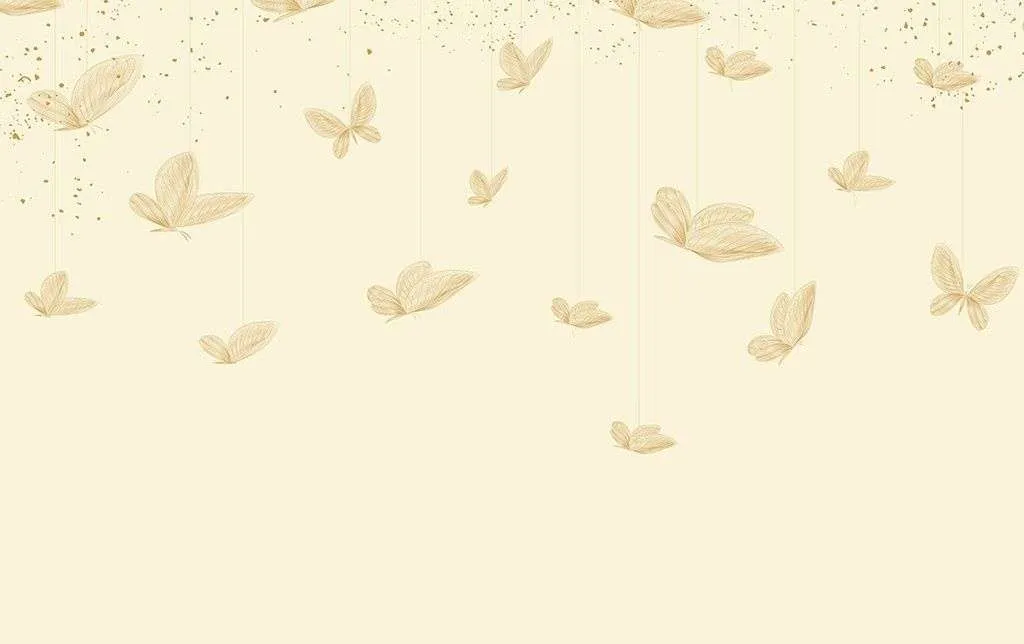 Фотообои в интерьере бабочки золотые  9-2111 фото