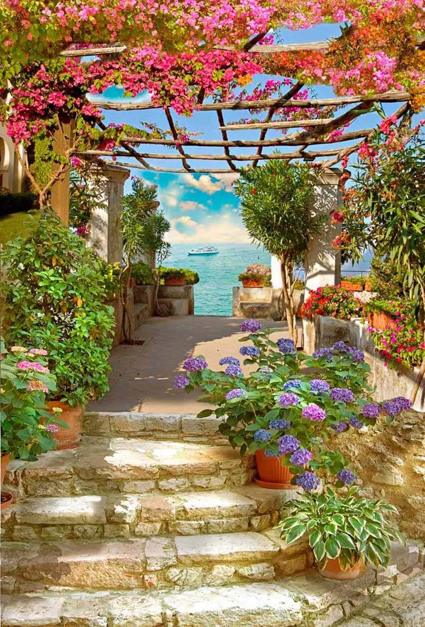 Фотообои в интерьере вилла на море  5-037 фото