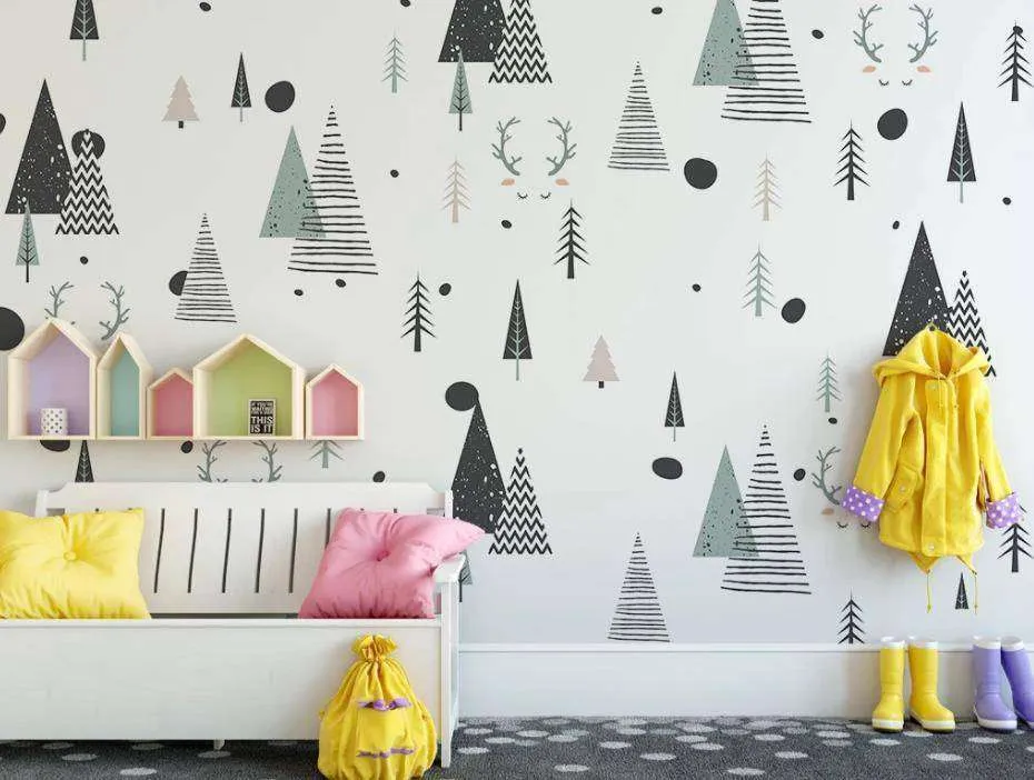 Фотообои в интерьере прятки в лесу  15-257 фото