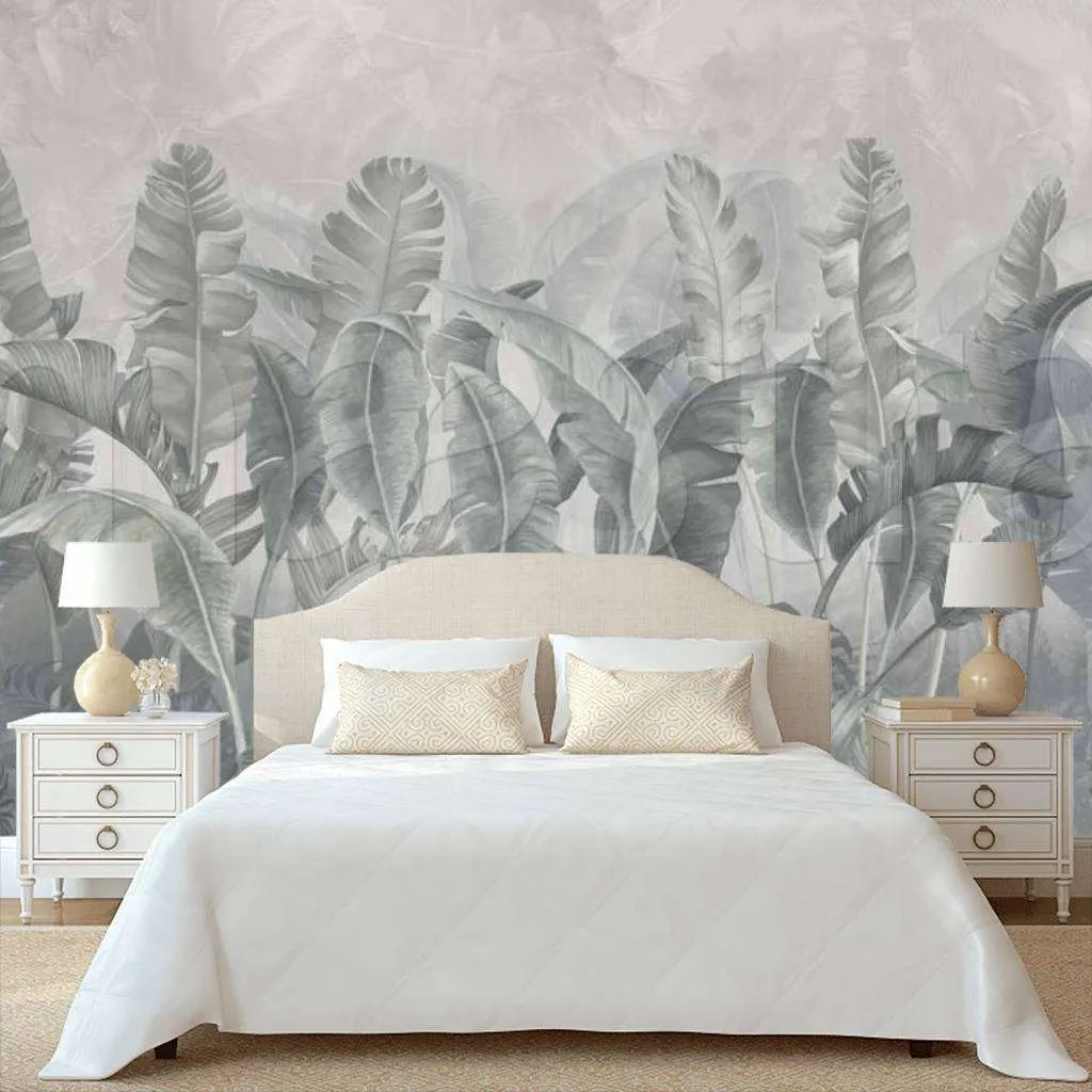 Фотообои Листья в серых тонах  7-872