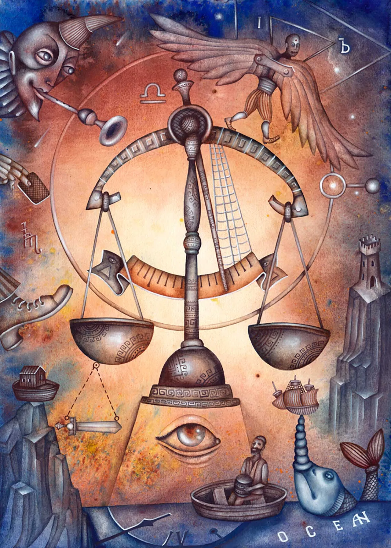 Фотообои в интерьере знак зодиака весы  9-242 фото