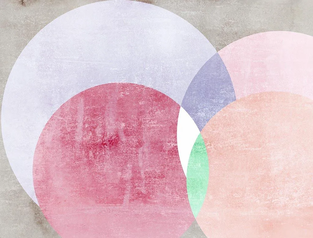 Фотообои в интерьере абстракция цветные круги  9-1814 фото