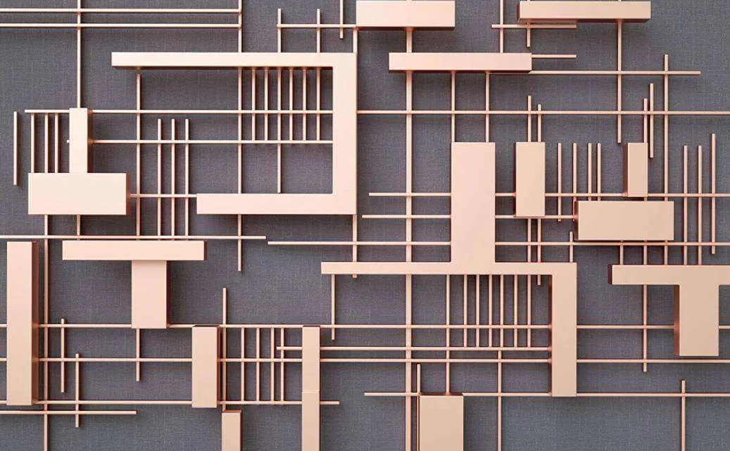 Фотообои в интерьере розовое золото 3д  15-424 фото