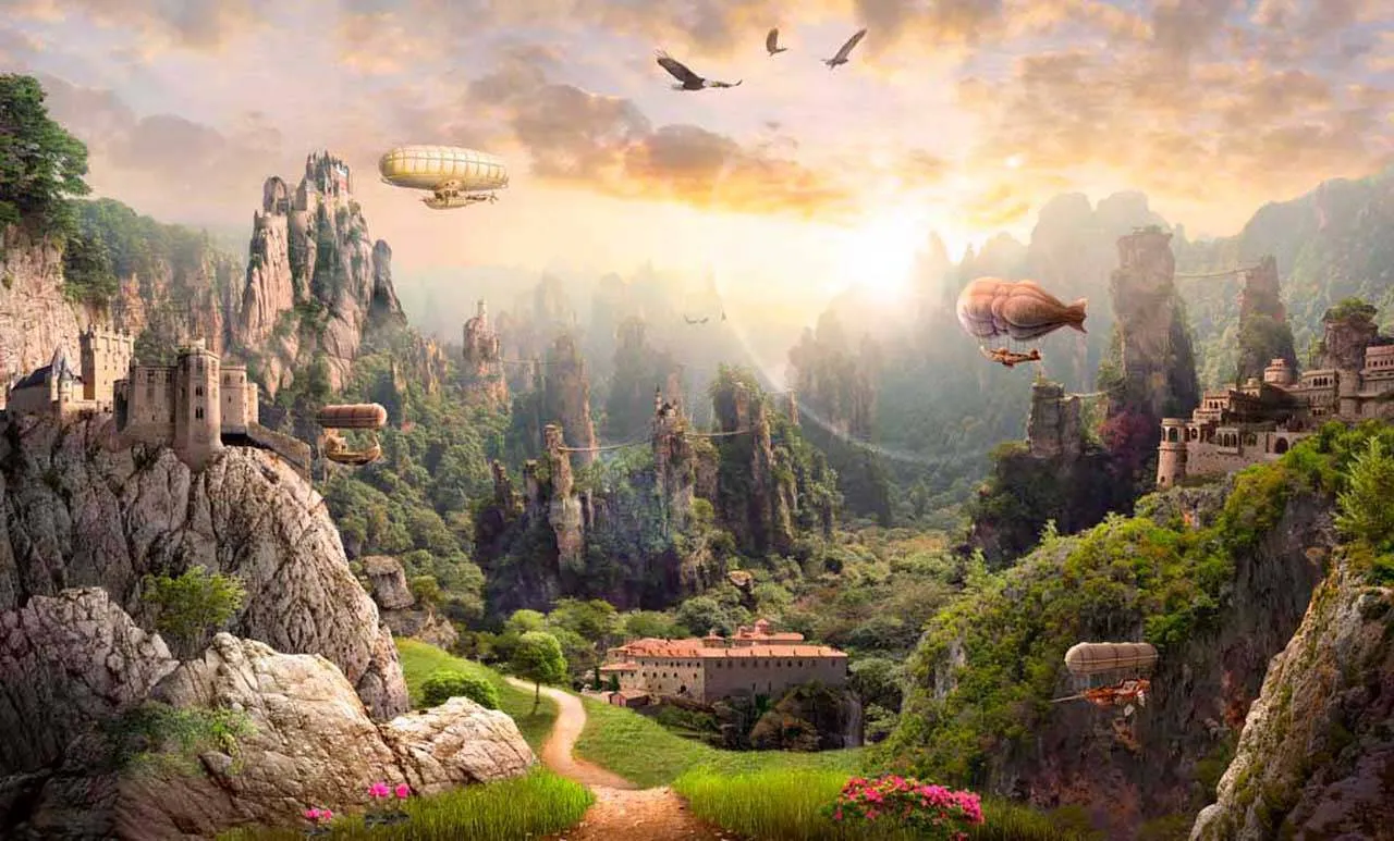 Фотообои в интерьере замок на горе  11-012 фото