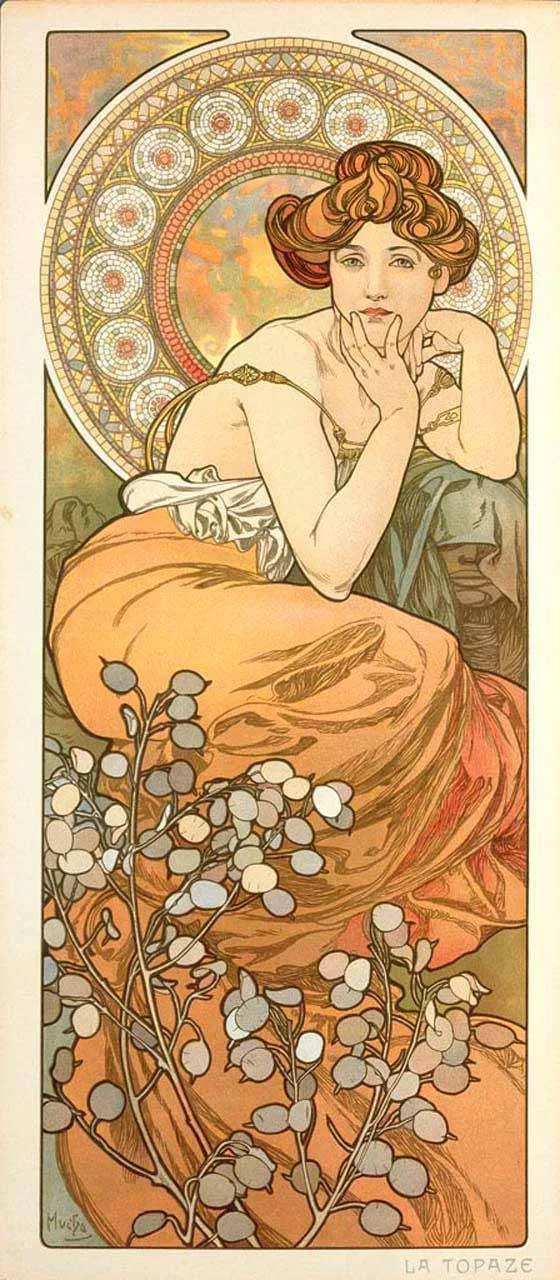 Фотообои в интерьере альфонс мариа муха – топаз  8-192 фото