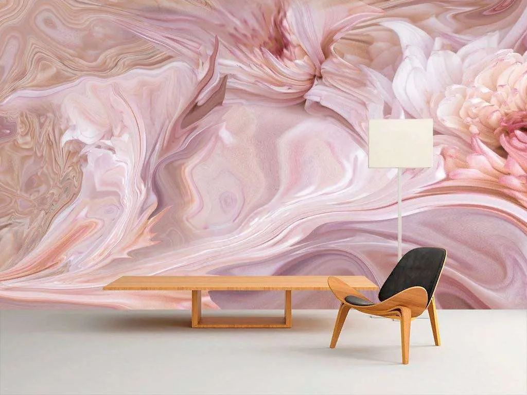 Фотообои в интерьере розовый шелк  13-308 фото