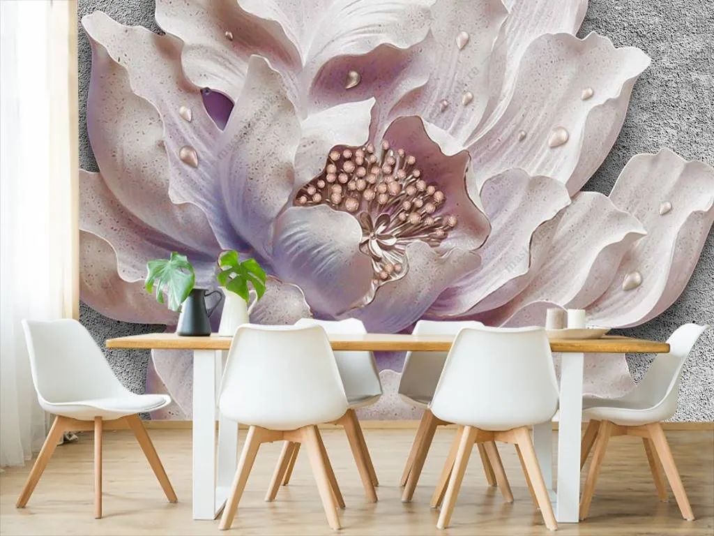 Фотообои в интерьере 3д цветок  10-713 фото