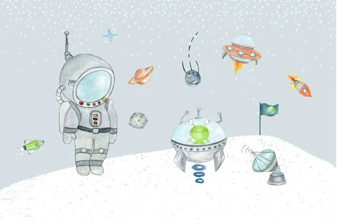 Фотообои в интерьере космонавт на планете  15-324 фото