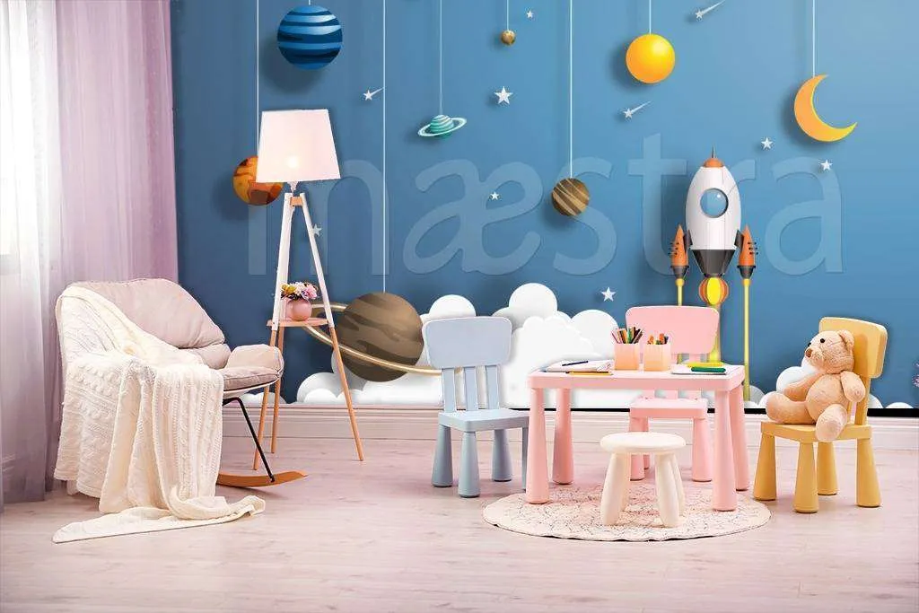 Фотообои в интерьере 3д космос  12-423 фото