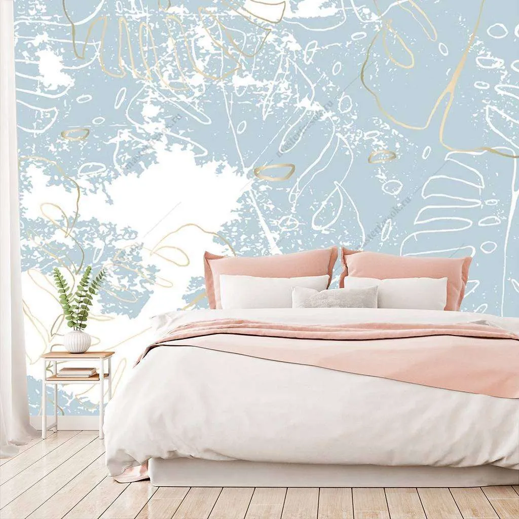 Фотообои Бело-голубой фон  9-1104