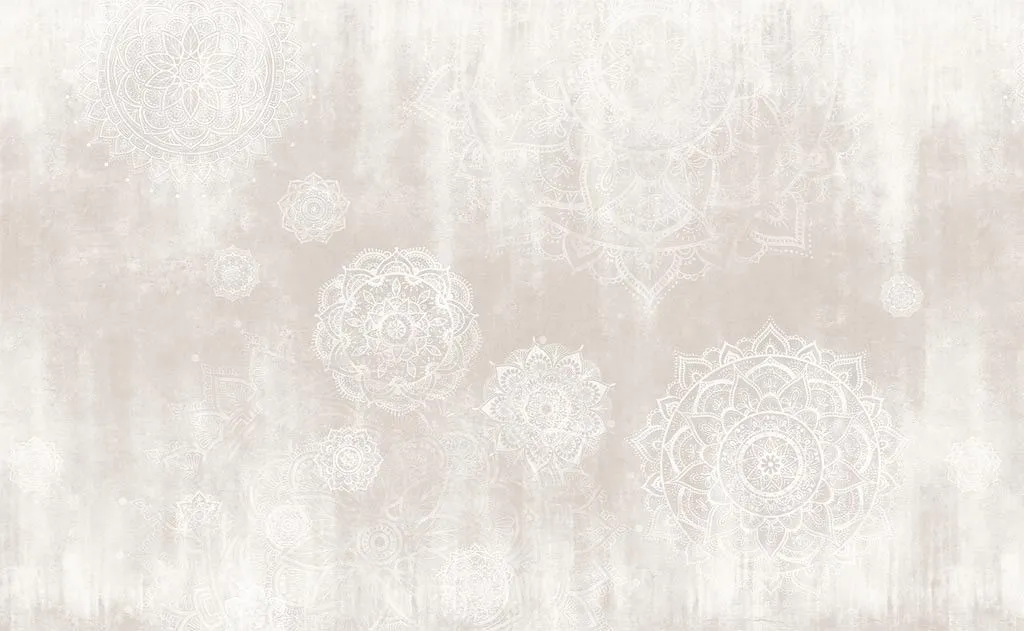 Фотообои в интерьере мандалы бежевые  14-648 фото