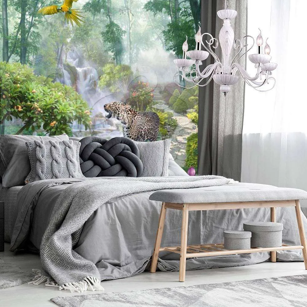 Фотообои в интерьере лес тропический с тигром  7-274 фото