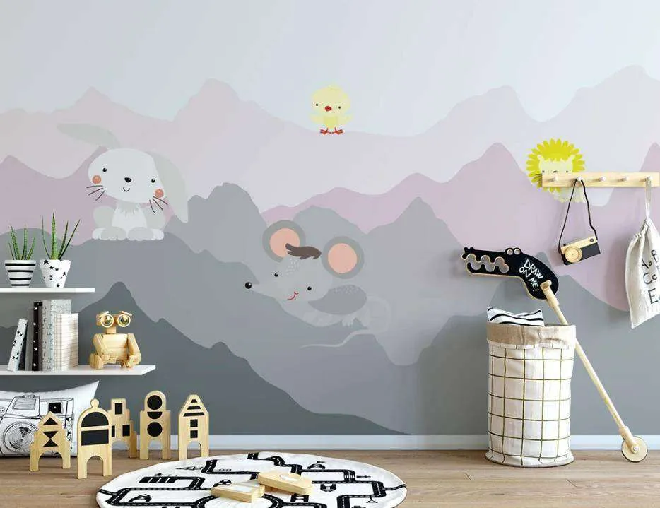 Фотообои в интерьере зверята в горах  15-193 фото