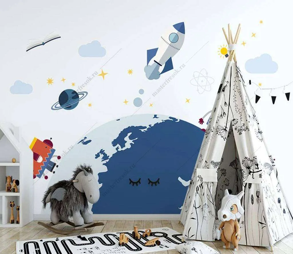 Фотообои в интерьере планета земля  15-884 фото