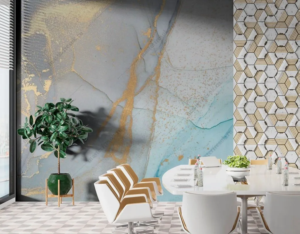 Фотообои Синий мраморный фон  9-1532