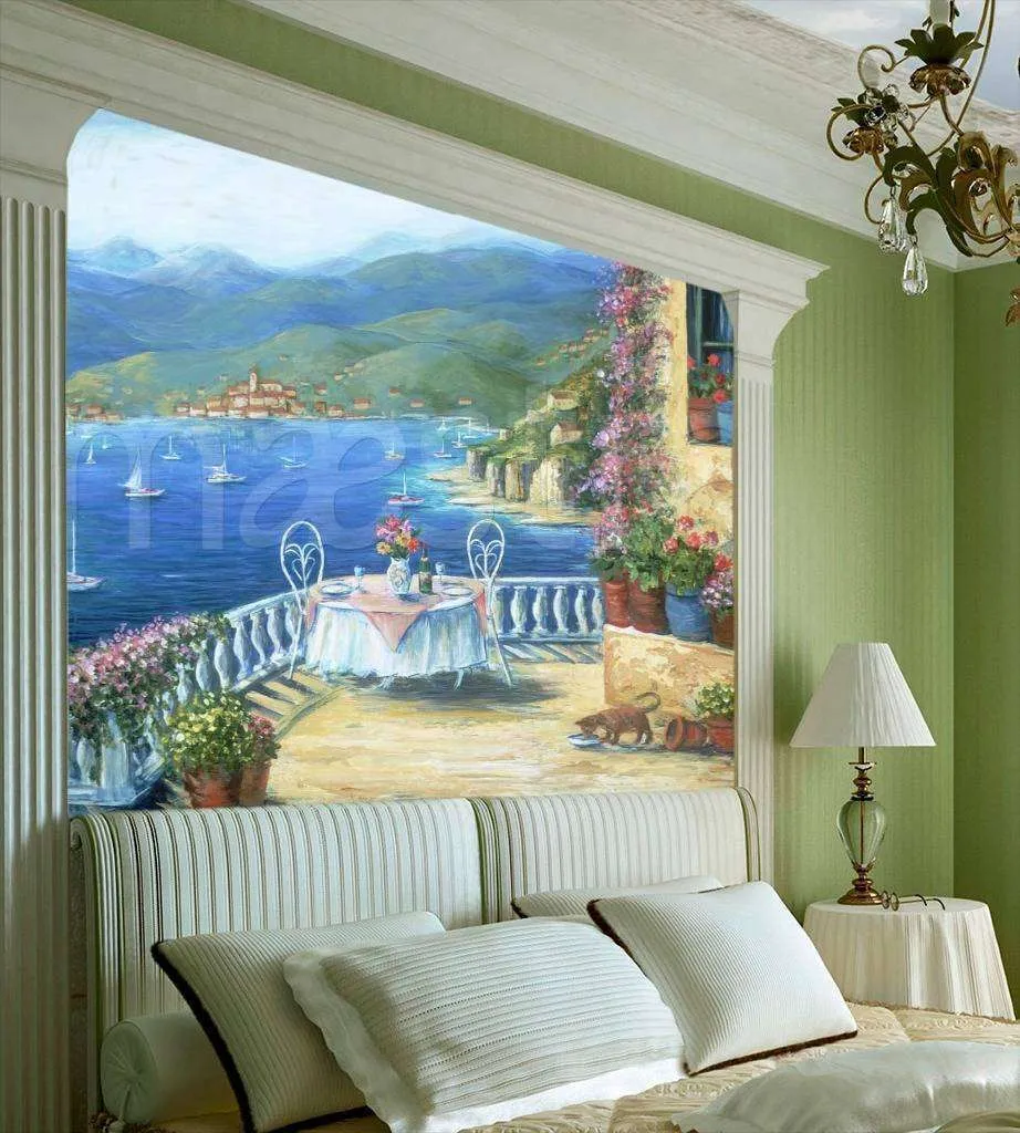 Фотообои Бесшовные обои на стену:  Кафе на террасе. Артикул: 8-048  