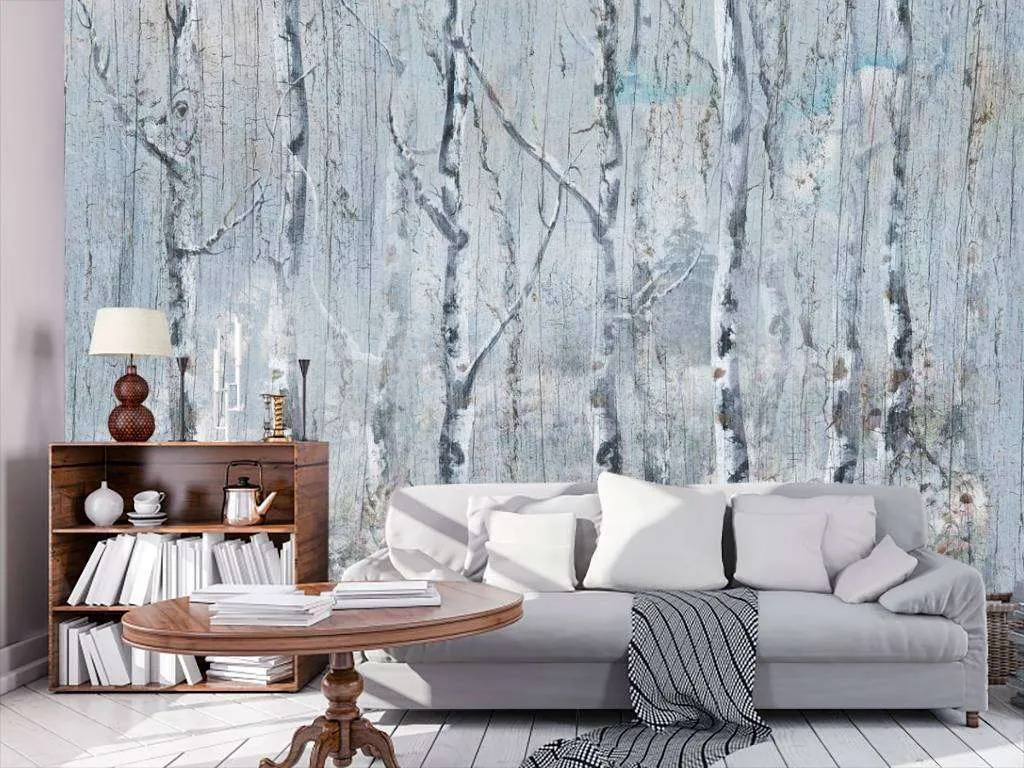Фотообои в интерьере березы  13-074 фото