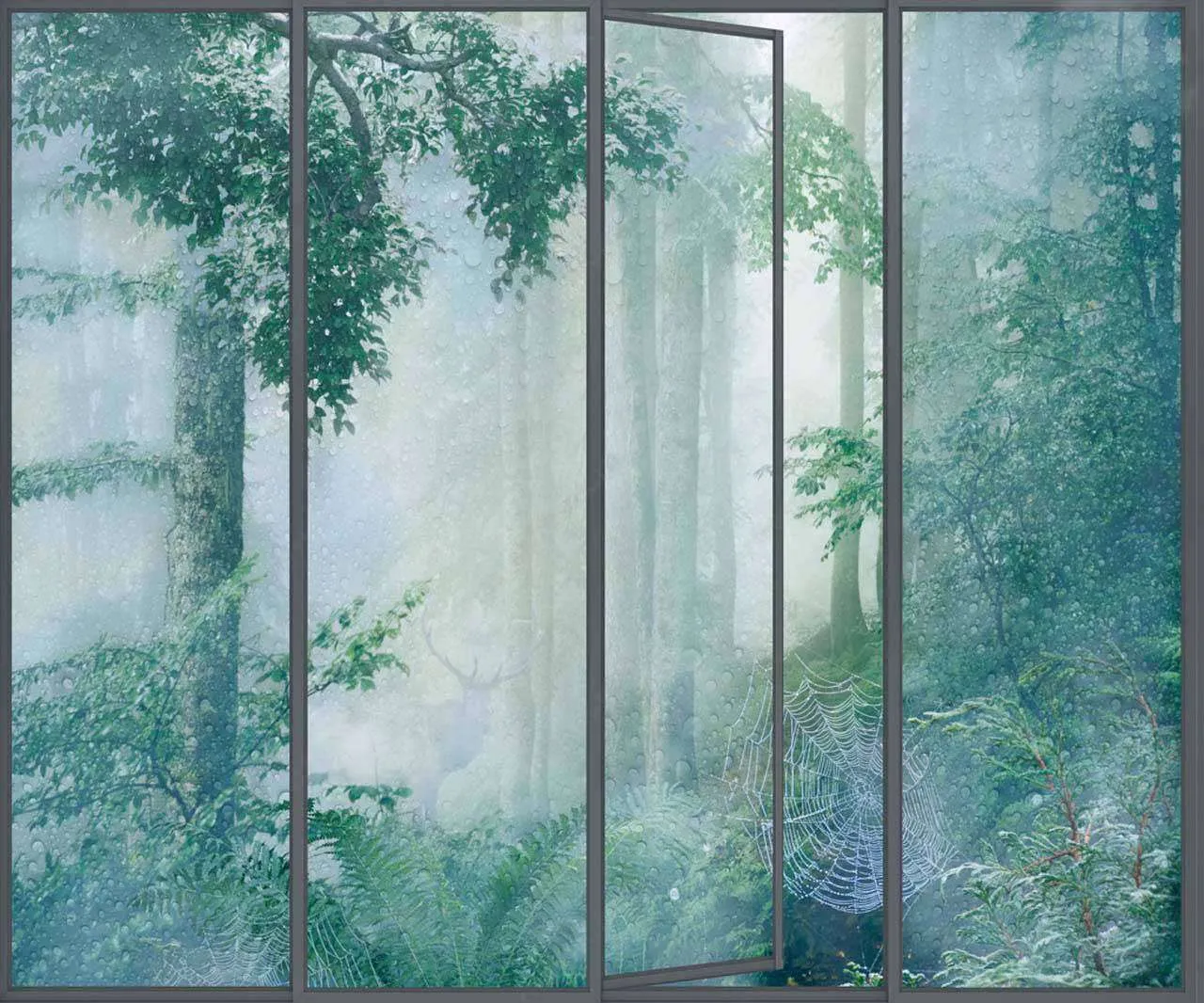 Фотообои в интерьере туман за окном  13-177 фото