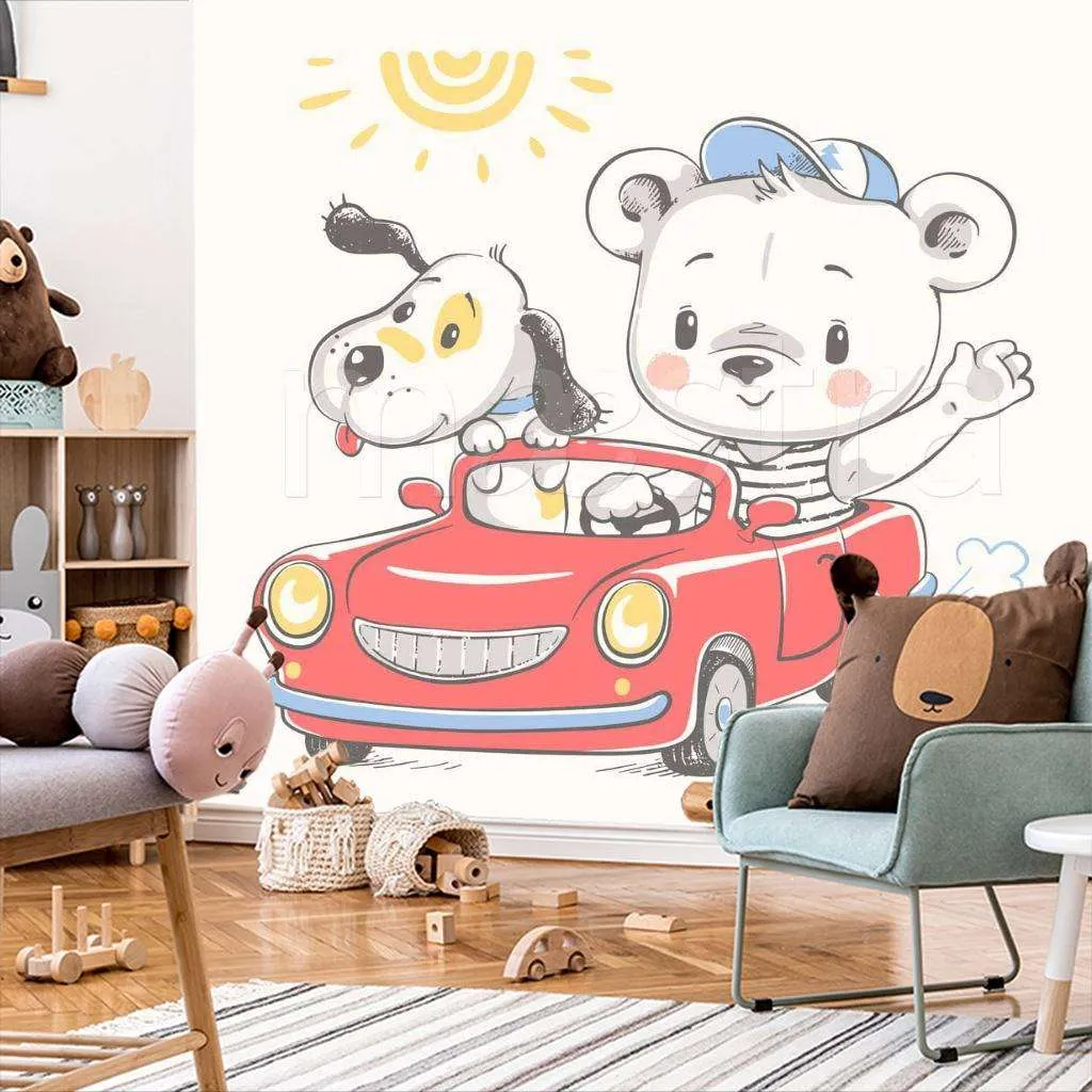 Фотообои Друзья на машине  9-232