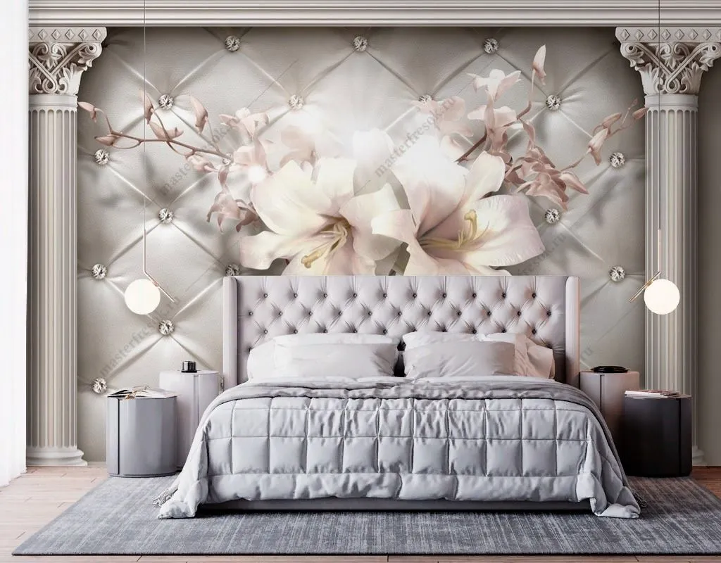 Фотообои в интерьере лилии в стиле барокко  10-979 фото