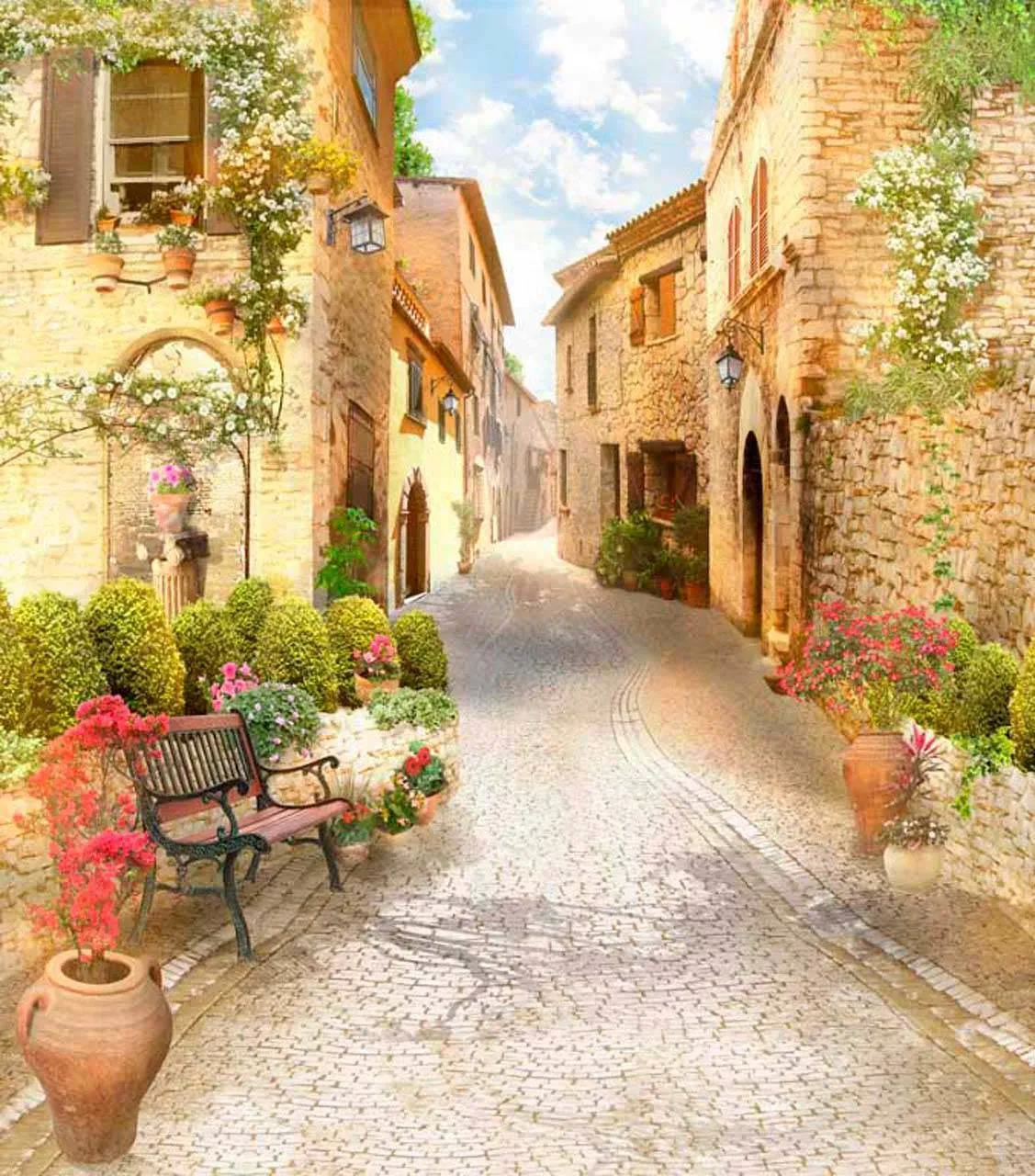 Фотообои в интерьере уютная улочка  11-042 фото