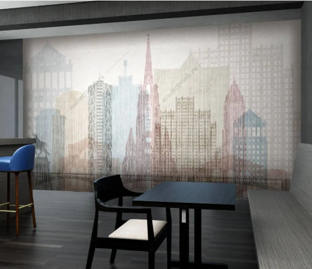 Фотообои Иллюстрация города  15-864