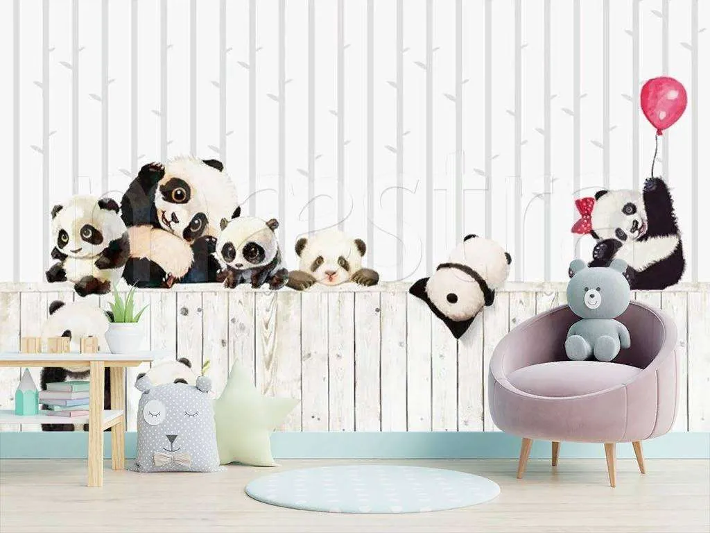 Фотообои в интерьере панды отдыхают  15-066 фото
