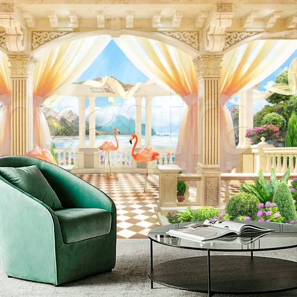 Фотообои Античная терраса с видом на море  11-068