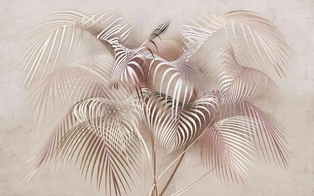 Фотообои в интерьере тропические листья 3д  13-252 фото