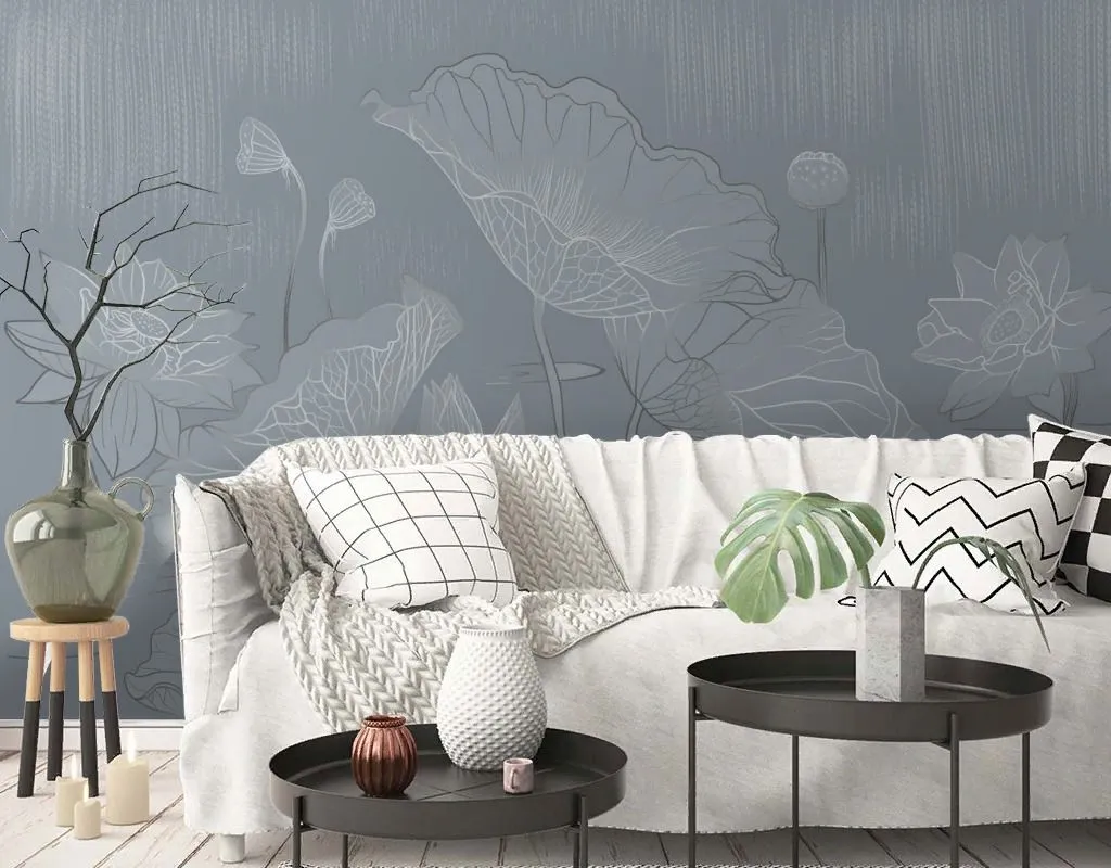 Фотообои в интерьере листья кувшинок  13-729 фото