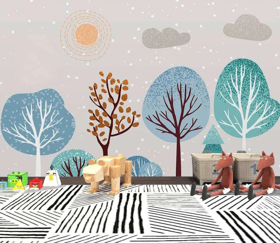 Фотообои Разноцветный лес  15-220