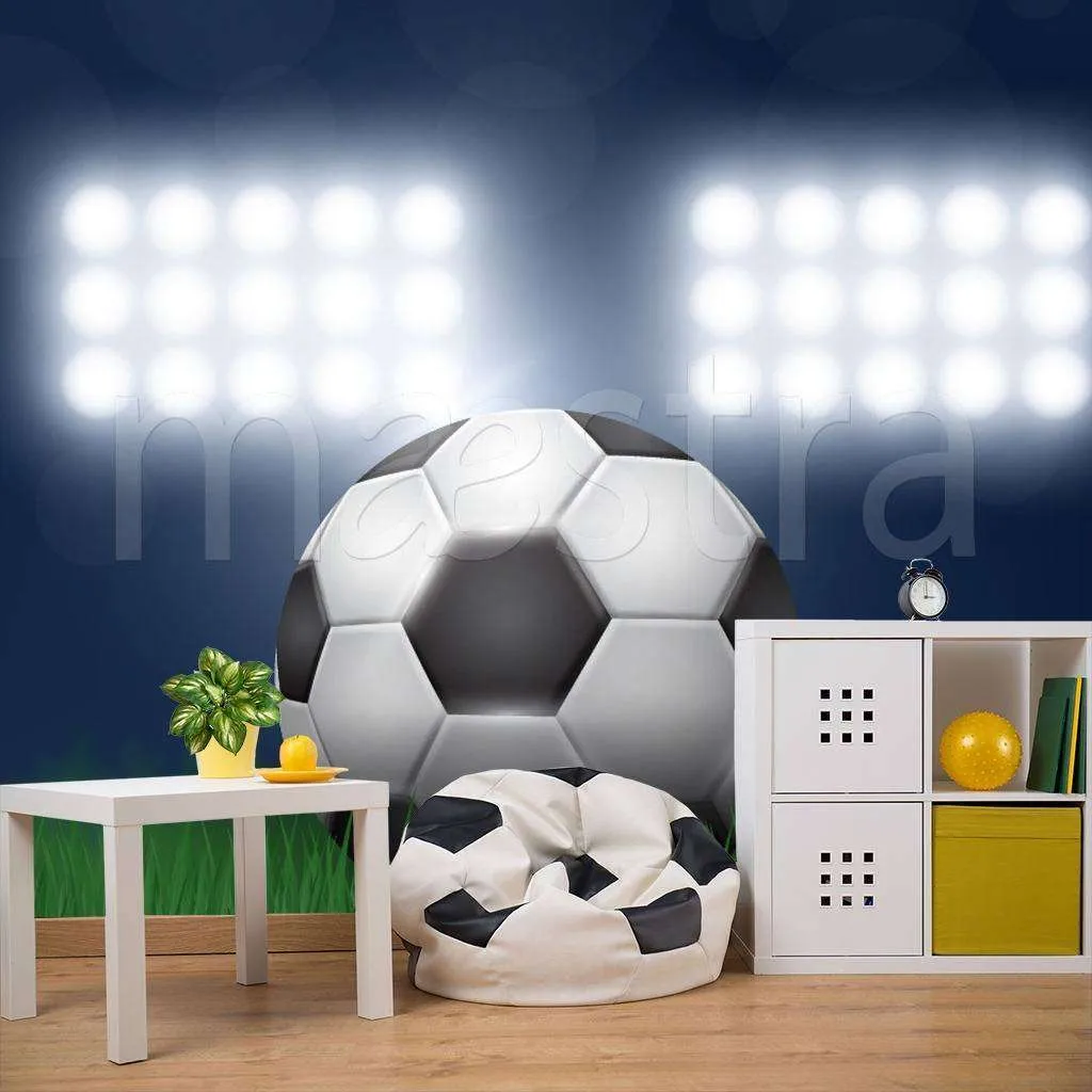 Фотообои в интерьере футбольный мяч на поле  12-534 фото