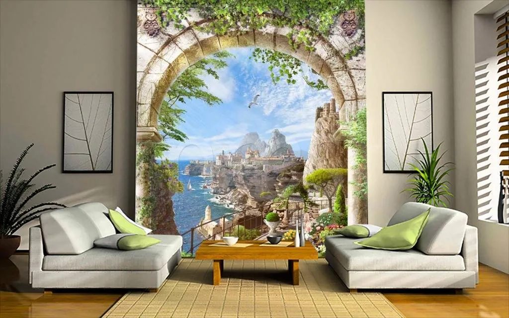 Фотообои Античная арка с выходом на море  11-049