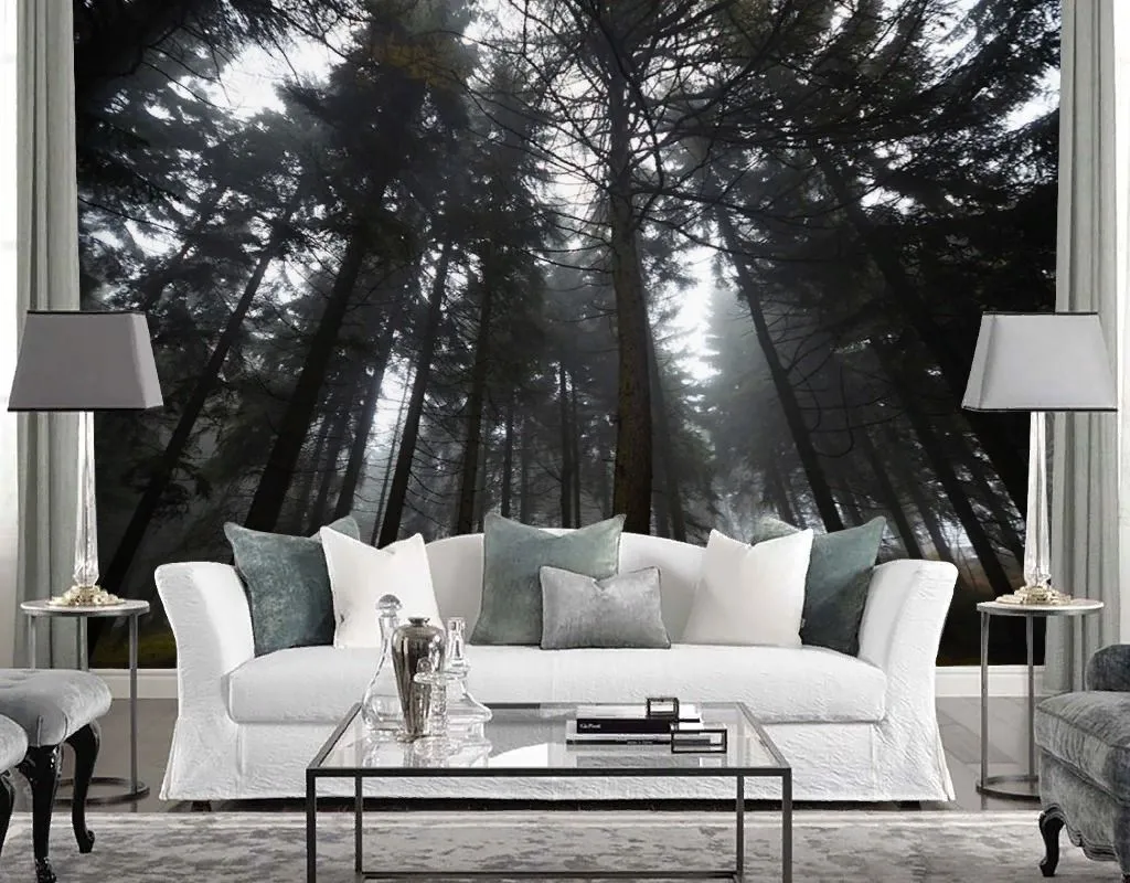 Фотообои в интерьере лес темный  9-1967 фото