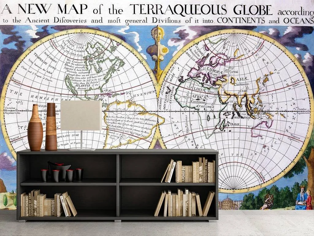 Фотообои в интерьере политическая карта мира для детей  1-106 фото