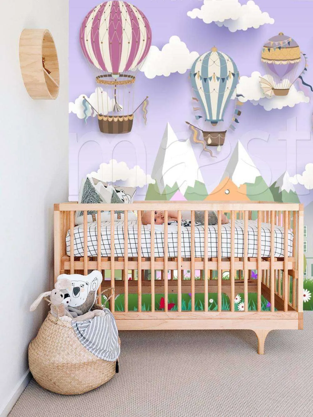 Фотообои в интерьере город с воздушными шарами 2  7-623 фото