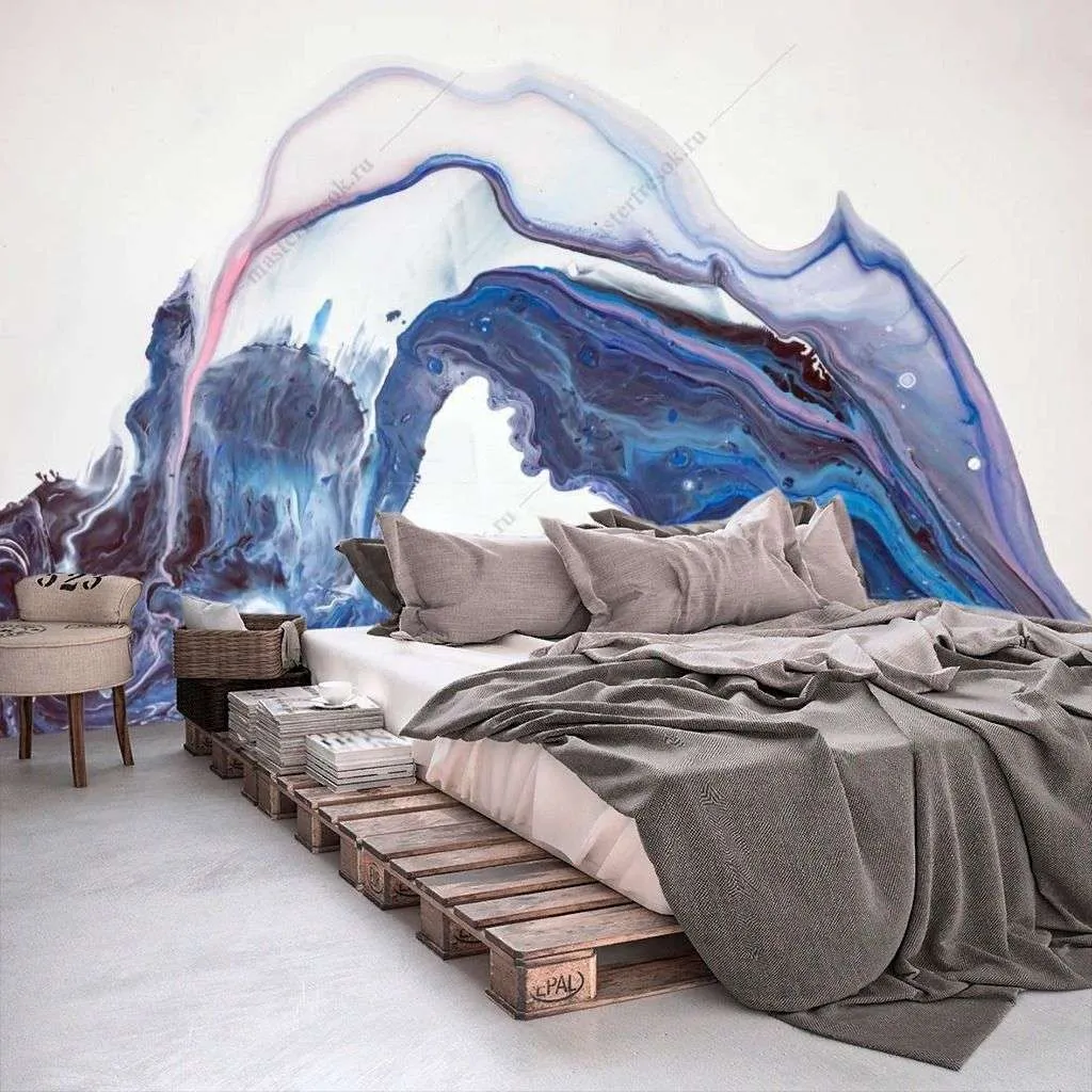 Фотообои в интерьере флюид арт волна  9-1300 фото