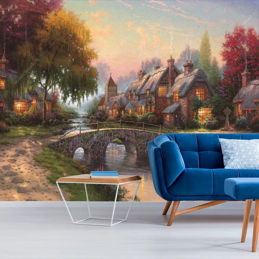 Фотообои Дворик у пруда  8-322