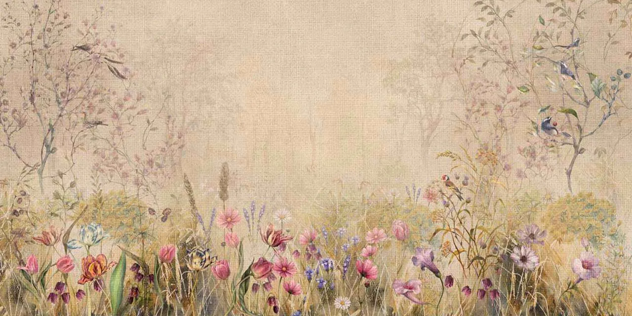 Фотообои в интерьере лес на холсте  7-526 фото