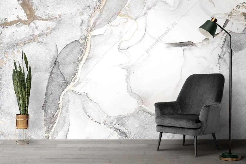 Фотообои Бесшовные обои на стену:  Мрамор серый. Артикул: 9-1747  
