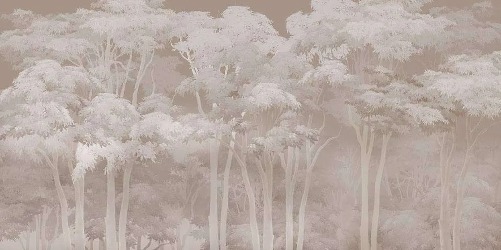 Фотообои в интерьере лес сепия  13-333 фото