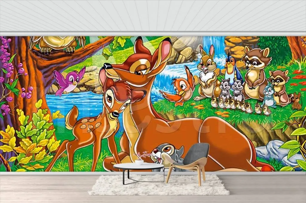 Фотообои Олененок бемби с мамой  12-258