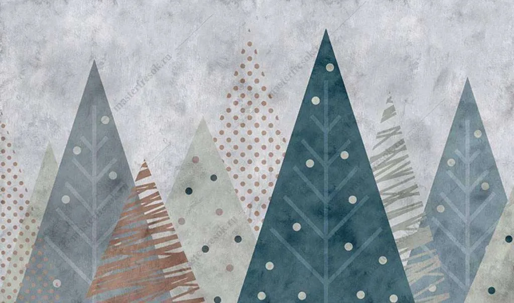 Фотообои в интерьере зимние пики  16-159 фото